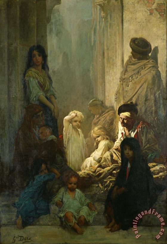 La Siesta, Memory of Spain painting - Gustave Dore La Siesta, Memory of Spain Art Print