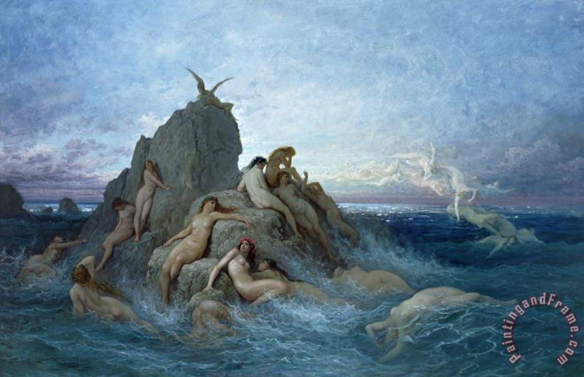 Les Oceanides painting - Gustave Dore Les Oceanides Art Print