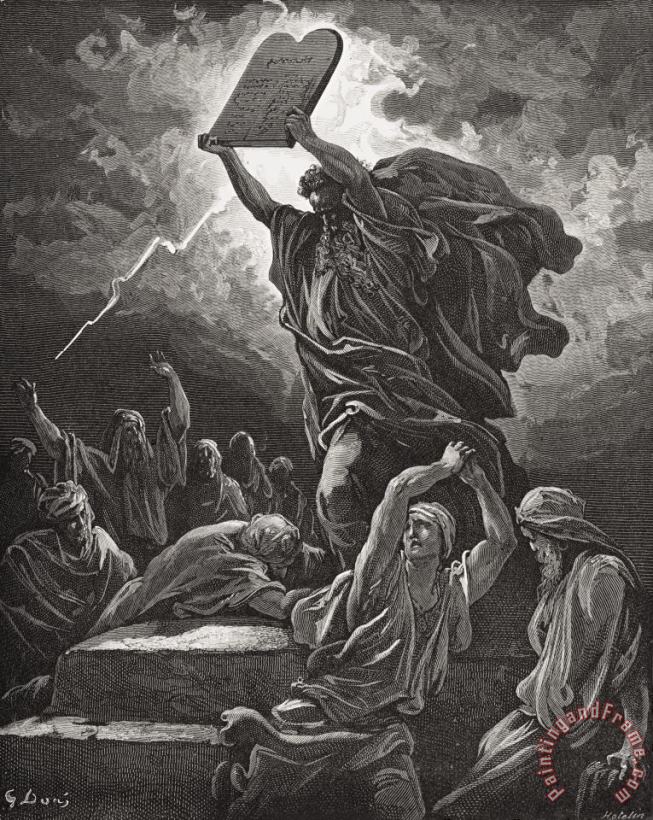 Gustave Dore Moses Breaking The Tablets Of The Law Art Painting