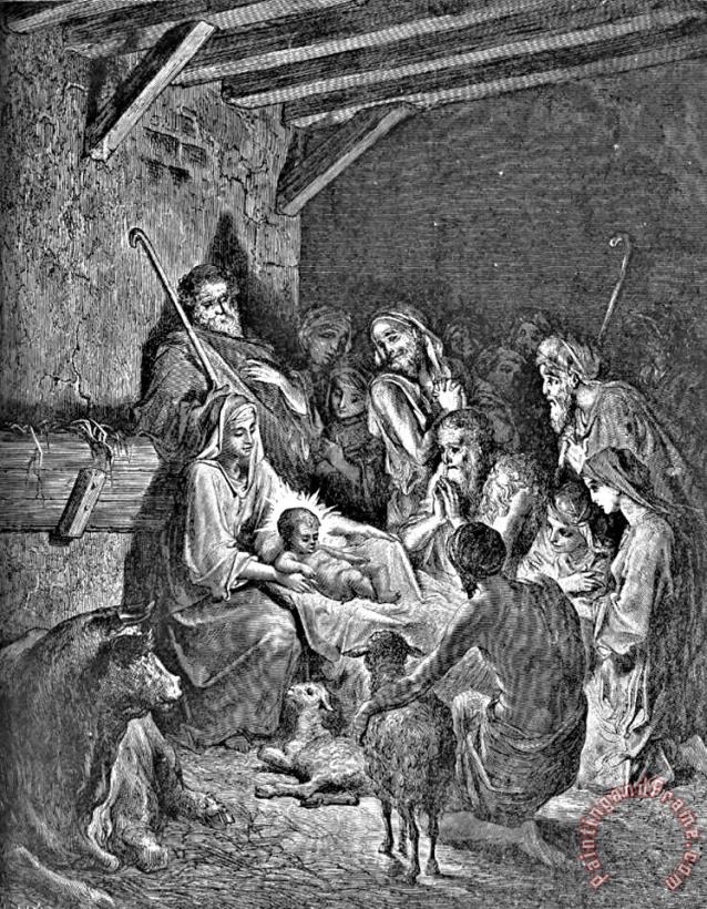 Gustave Dore Nativity Bible Illustration Engraving Art Print