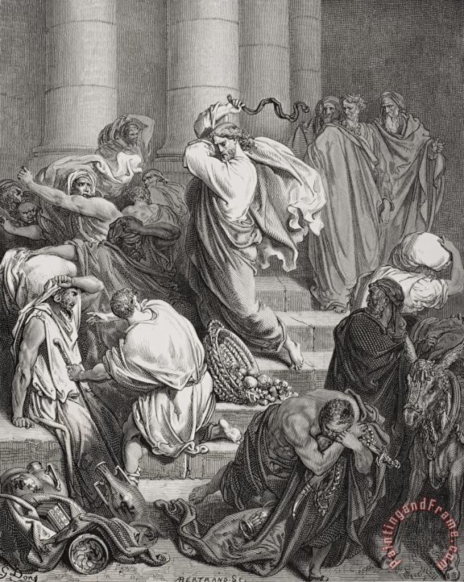 The Buyers And Sellers Driven Out Of The Temple painting - Gustave Dore The Buyers And Sellers Driven Out Of The Temple Art Print