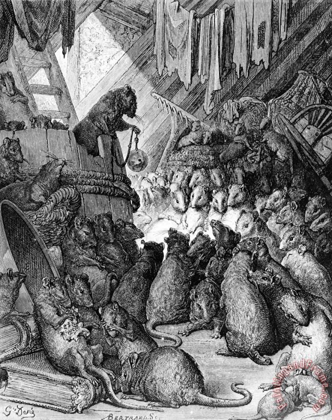 Gustave Dore The Council Held By The Rats Art Painting