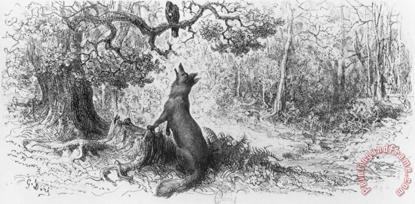 Gustave Dore The Crow and the Fox Art Print