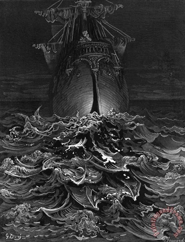 Gustave Dore The Mariner Gazes On The Ocean And Laments His Survival While All His Fellow Sailors Have Died Art Painting