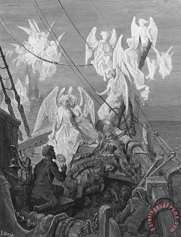 Gustave Dore The Mariner Sees The Band Of Angelic Spirits Art Print