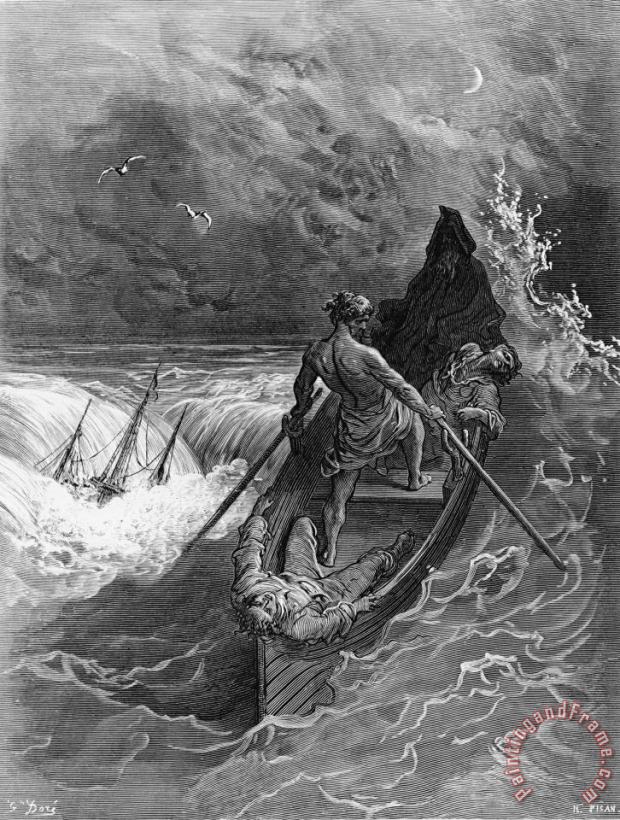 Gustave Dore The Pilot Faints Scene From 'the Rime Of The Ancient Mariner' By S.t. Coleridge Art Painting
