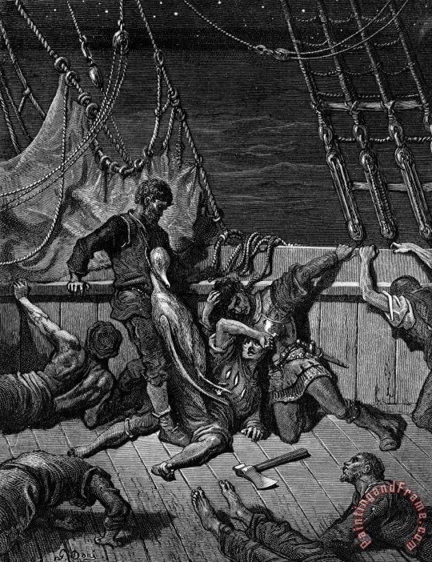 The Sailors Curse The Mariner Forced To Wear The Dead Albatross Around His Neck painting - Gustave Dore The Sailors Curse The Mariner Forced To Wear The Dead Albatross Around His Neck Art Print