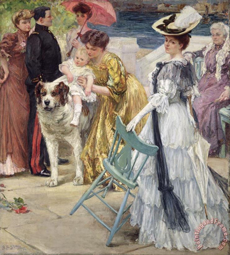 En Famille painting - Gustave Grau En Famille Art Print