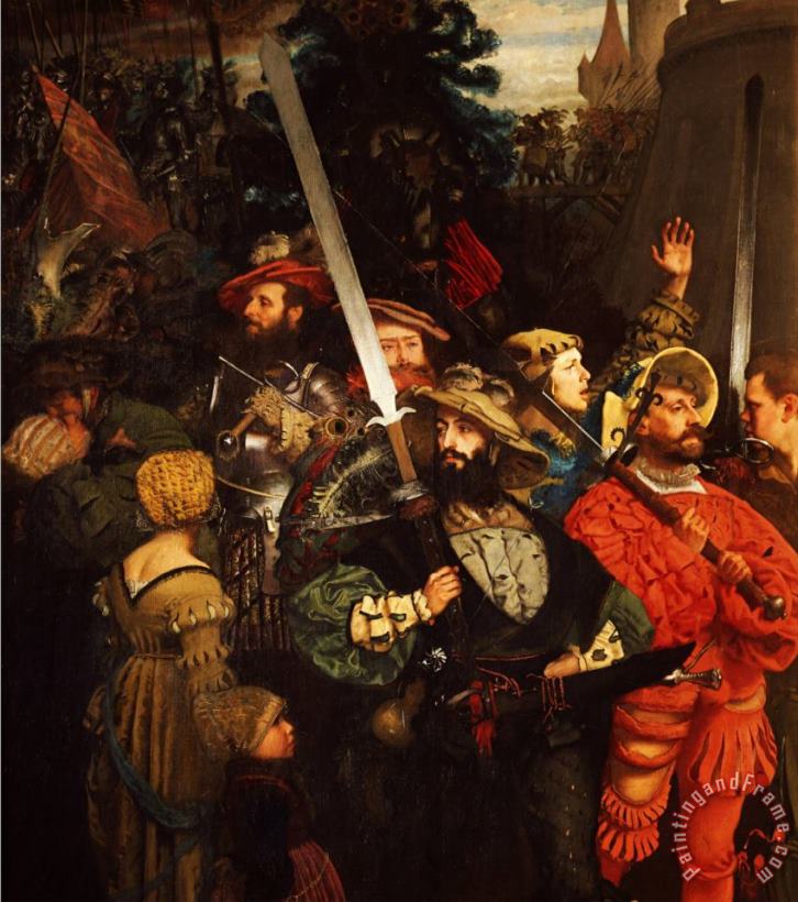 Gustave Jean Jacquet Departure of The Lansquenets Or German Mercenaries Serving France Art Painting