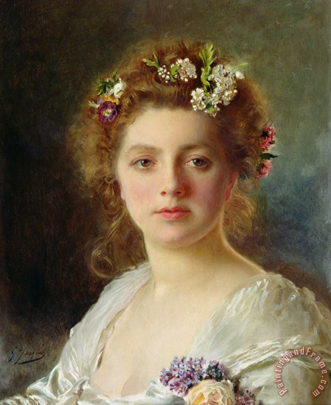 Gustave Jean Jacquet Flora Art Print