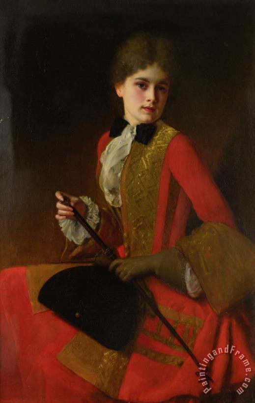 Gustave Jean Jacquet Girl in a Riding Habit Art Print