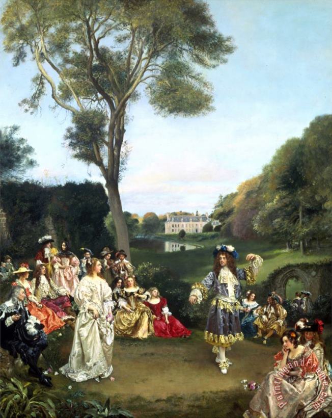 Gustave Jean Jacquet The Dance at Chateau De Kerdnel De Champagny Art Painting