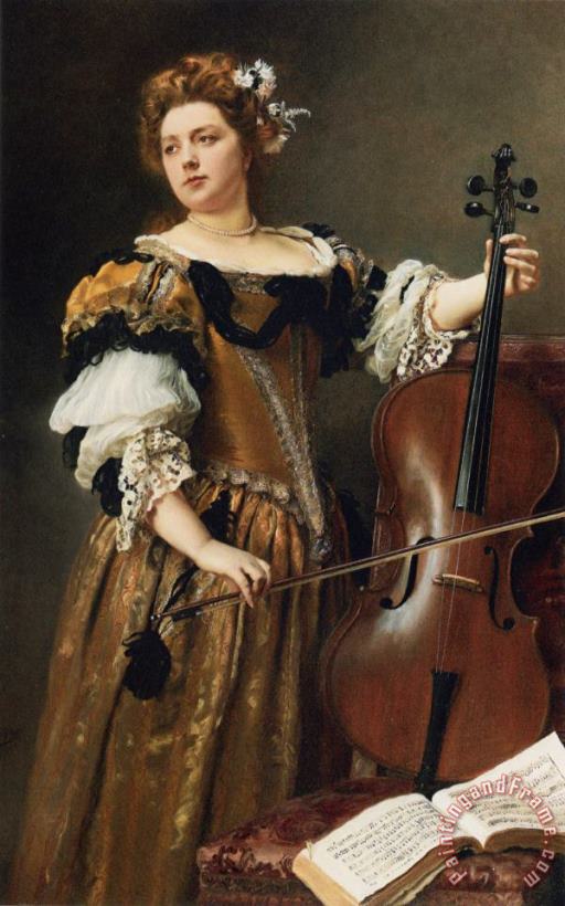 Gustave Jean Jacquet The Cello Player Art Painting