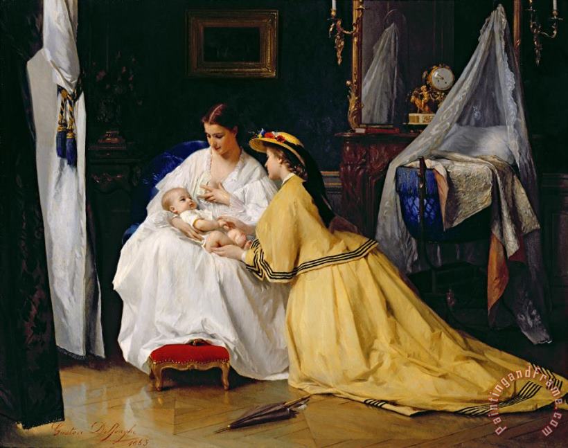 Gustave Leonard de Jonghe First Born Art Painting