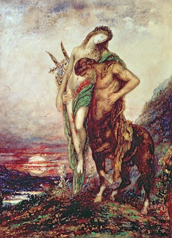 Dead Poet Borne By Centaur painting - Gustave Moreau Dead Poet Borne By Centaur Art Print