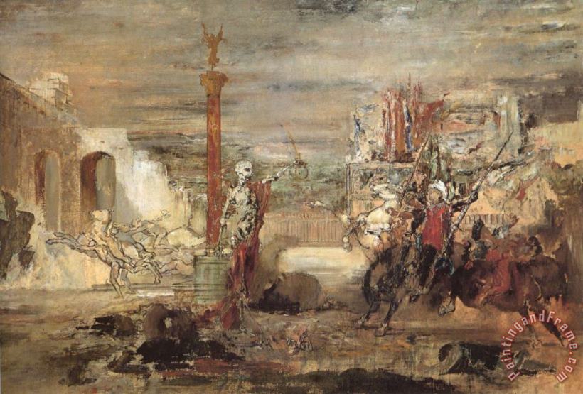 Death Offers Crowns to The Winner of The Tournament painting - Gustave Moreau Death Offers Crowns to The Winner of The Tournament Art Print