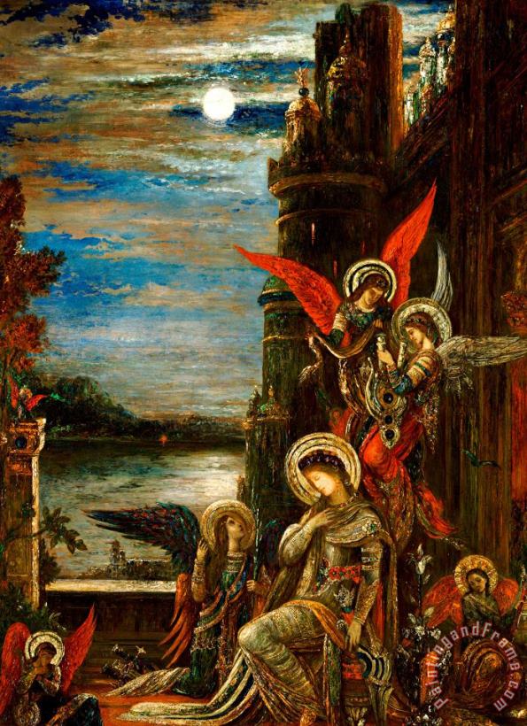 St Cecilia The Angels Announcing Her Coming Martyrdom painting - Gustave Moreau St Cecilia The Angels Announcing Her Coming Martyrdom Art Print