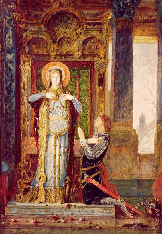 St Elisabeth Of Hungary Or The Miracle Of The Roses painting - Gustave Moreau St Elisabeth Of Hungary Or The Miracle Of The Roses Art Print