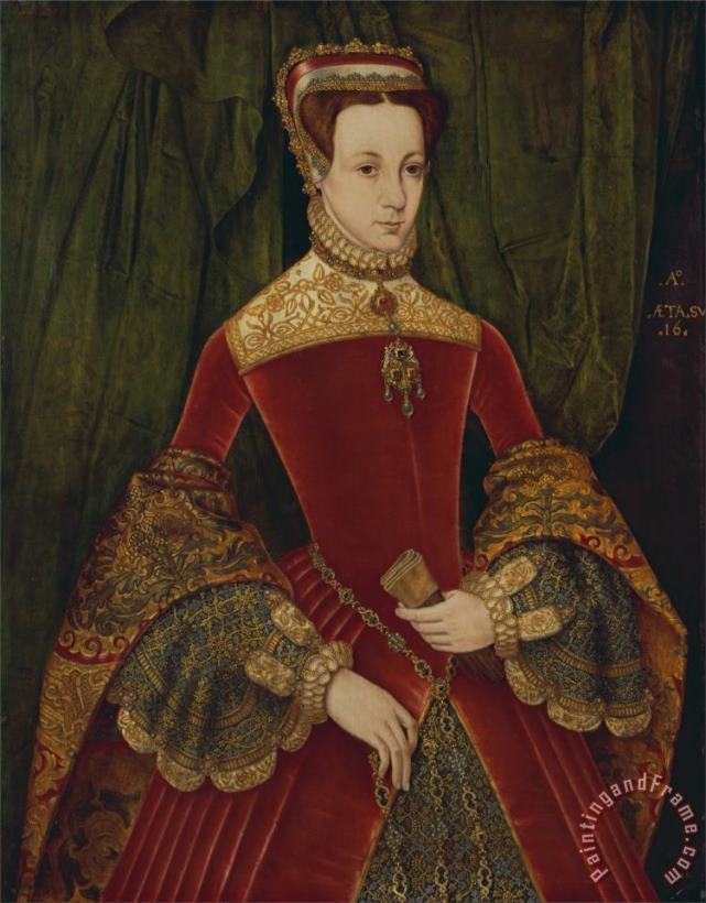 Portrait of a Woman, Aged Sixteen, Previously Identified As Mary Fitzalan, Duchess of Norfolk, 1565 painting - Hans Eworth Portrait of a Woman, Aged Sixteen, Previously Identified As Mary Fitzalan, Duchess of Norfolk, 1565 Art Print