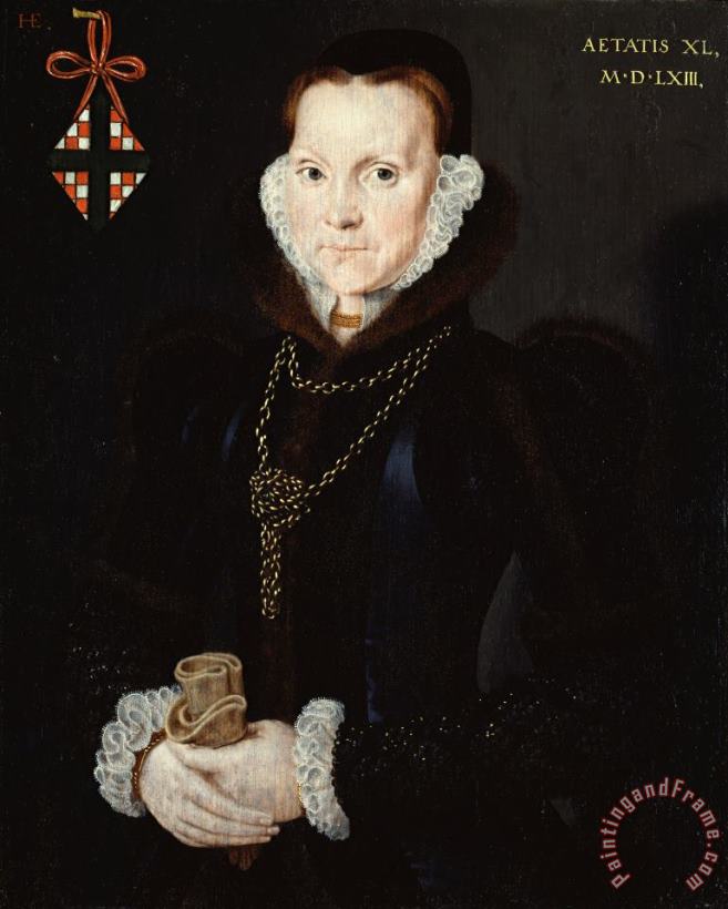 Hans Eworth Portrait of Elizabeth Roydon, Lady Golding Art Print