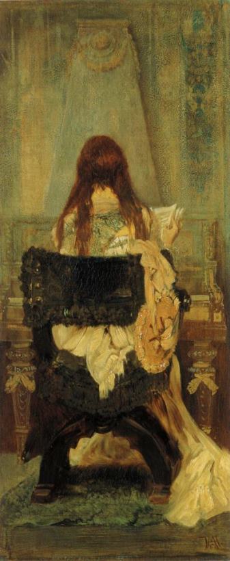 Hans Makart Lady at The Spinett Art Painting