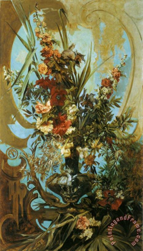 Hans Makart Large Flower Piece Art Painting