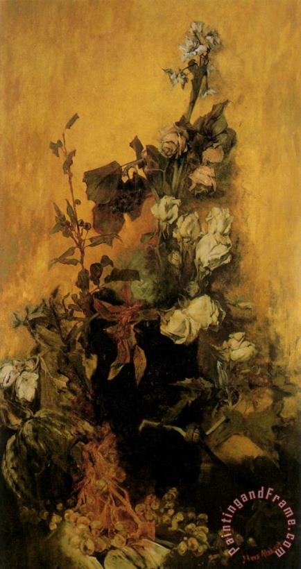 Hans Makart Still Life with Roses Art Painting