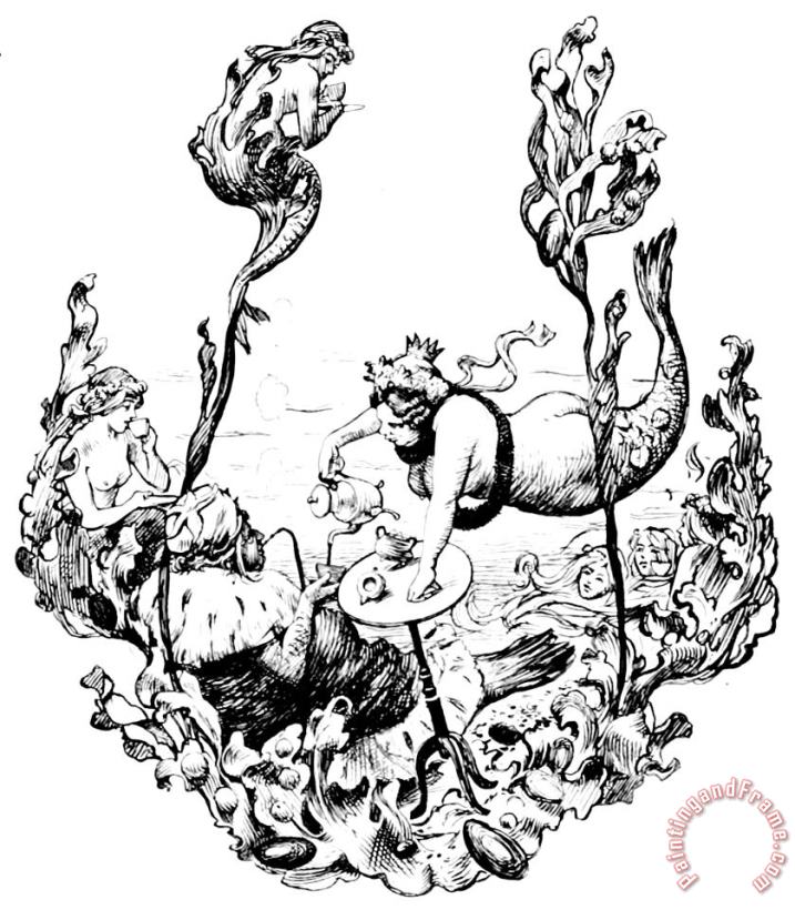 Hans Tegner Mermaids Hans Christian Andersen Illustration Art Print