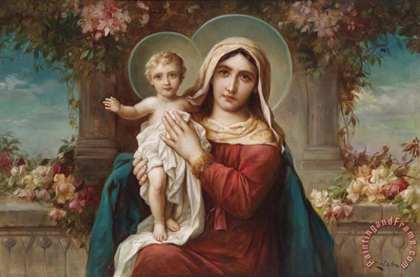 Hans Zatzka Madonna And Child 2 Art Painting