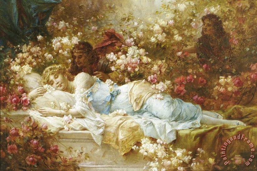 Sleeping Beauty painting - Hans Zatzka Sleeping Beauty Art Print