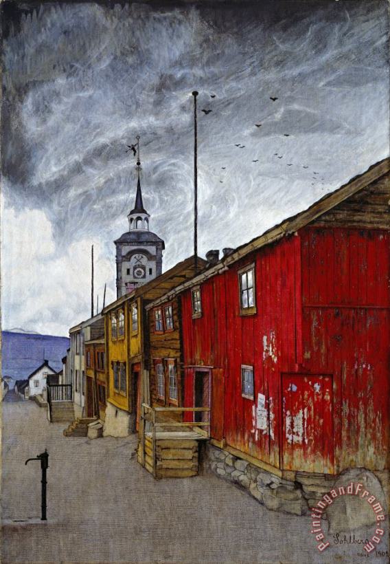 Street in Roros painting - Harald Sohlberg Street in Roros Art Print