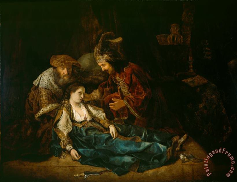 The Death of Lucretia - mid 1640s painting - Harmensz van Rijn Rembrandt The Death of Lucretia - mid 1640s Art Print