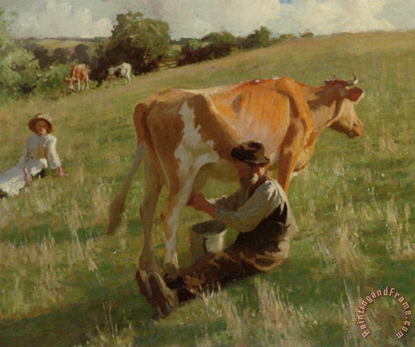 Harold Harvey Summer Milking Art Painting