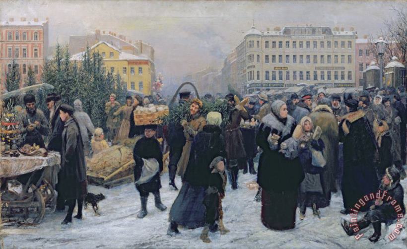 Heinrich Matvejevich Maniser Christmas Fair Art Print