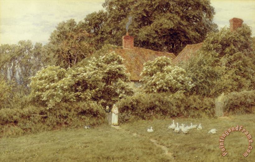 A Cottage at Farringford Isle of Wight painting - Helen Allingham A Cottage at Farringford Isle of Wight Art Print