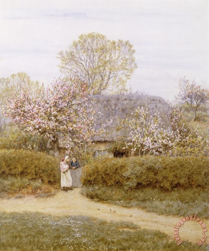 At School Green Isle Of Wight painting - Helen Allingham At School Green Isle Of Wight Art Print