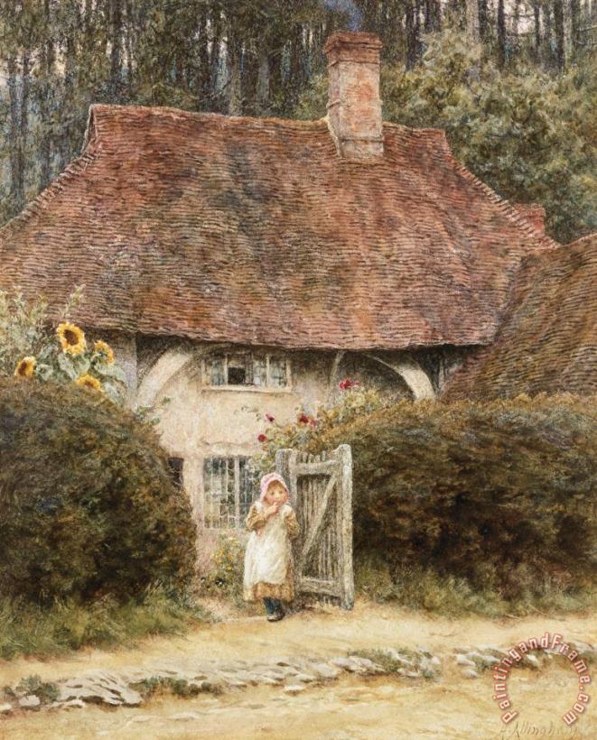 At the Cottage Gate painting - Helen Allingham At the Cottage Gate Art Print