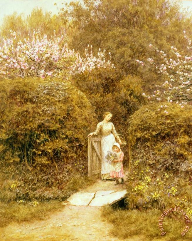 Helen Allingham At the Cottage Gate Art Painting