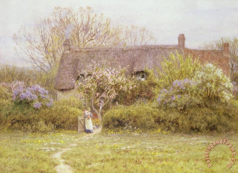 Cottage Freshwater Isle of Wight painting - Helen Allingham Cottage Freshwater Isle of Wight Art Print