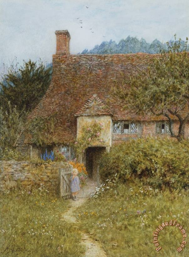 Helen Allingham Old Cottage Witley Art Painting