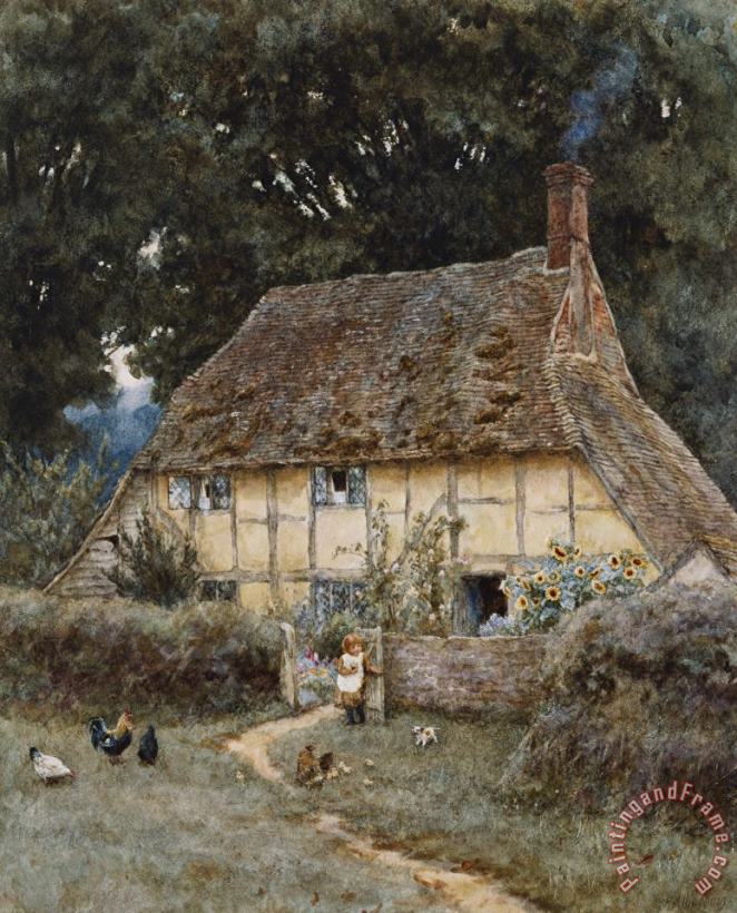 Helen Allingham On the Brook Road near Witley Art Painting