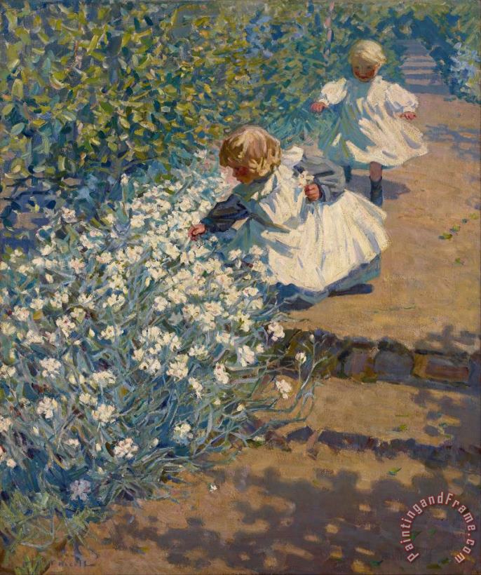Picking Flowers painting - Helen Galloway Mcnicoll Picking Flowers Art Print