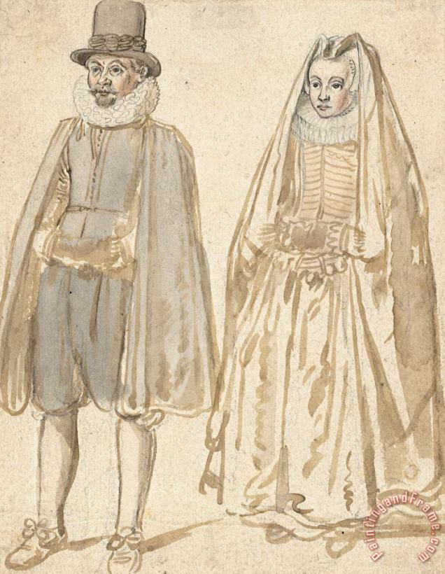 Hendrick Avercamp Standing Couple Seen From The Front Art Print