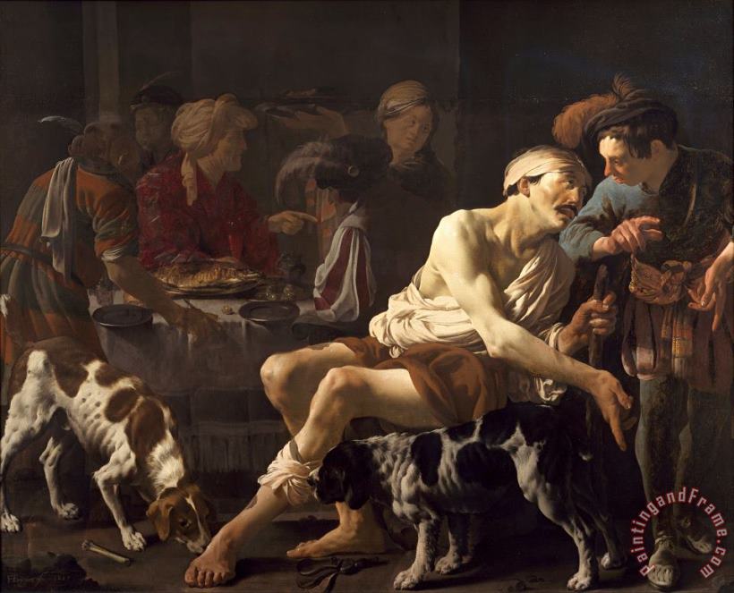 Hendrick Ter Brugghen The Rich Man And The Poor Lazarus Art Print