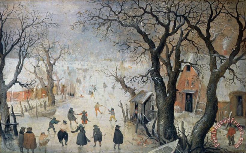 Winter Scene painting - Hendrik Avercamp Winter Scene Art Print
