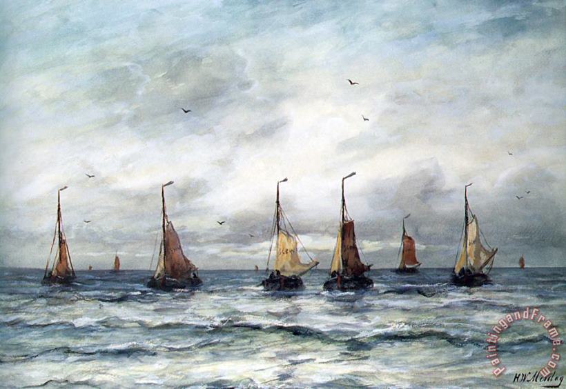 Hendrik Willem Mesdag A Fishing Fleet Art Print