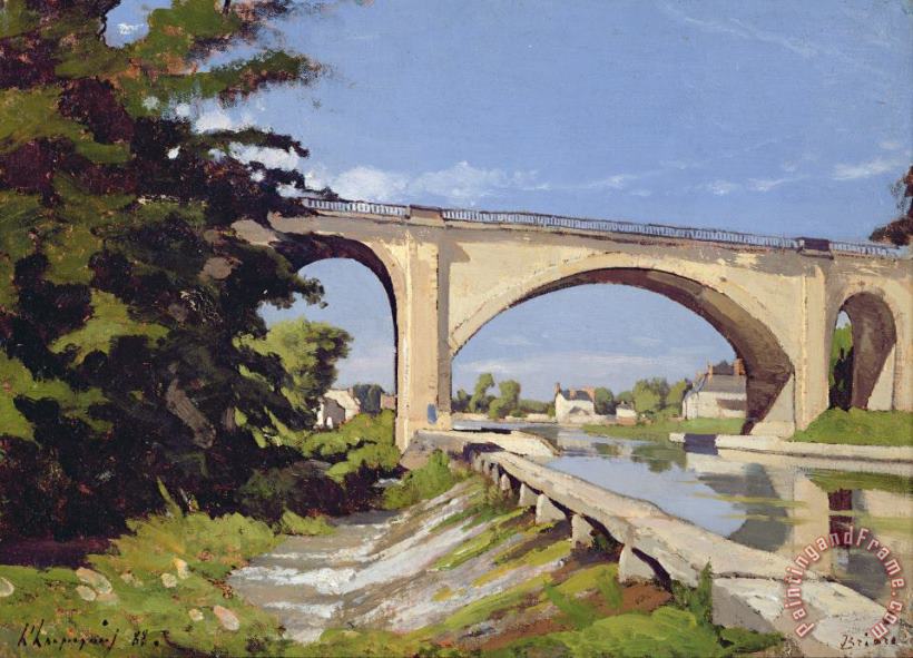 Le Pont Canal a Briare painting - Henri-Joseph Harpignies Le Pont Canal a Briare Art Print