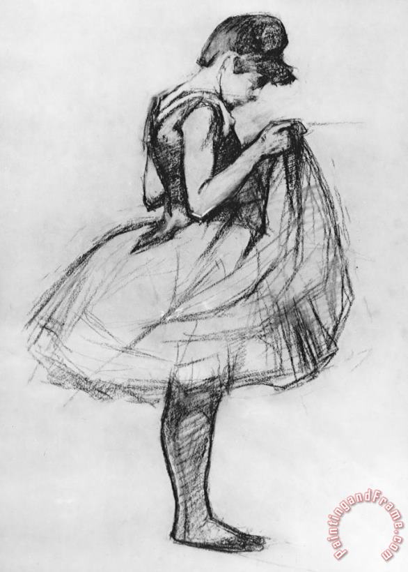 Dancer Adjusting Her Costume And Hitching Up Her Skirt painting - Henri de Toulouse-Lautrec Dancer Adjusting Her Costume And Hitching Up Her Skirt Art Print