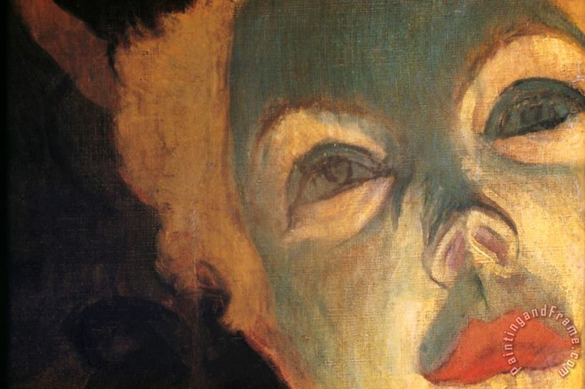 Henri de Toulouse-Lautrec Detail of Woman's Face From at The Moulin Rouge Art Print