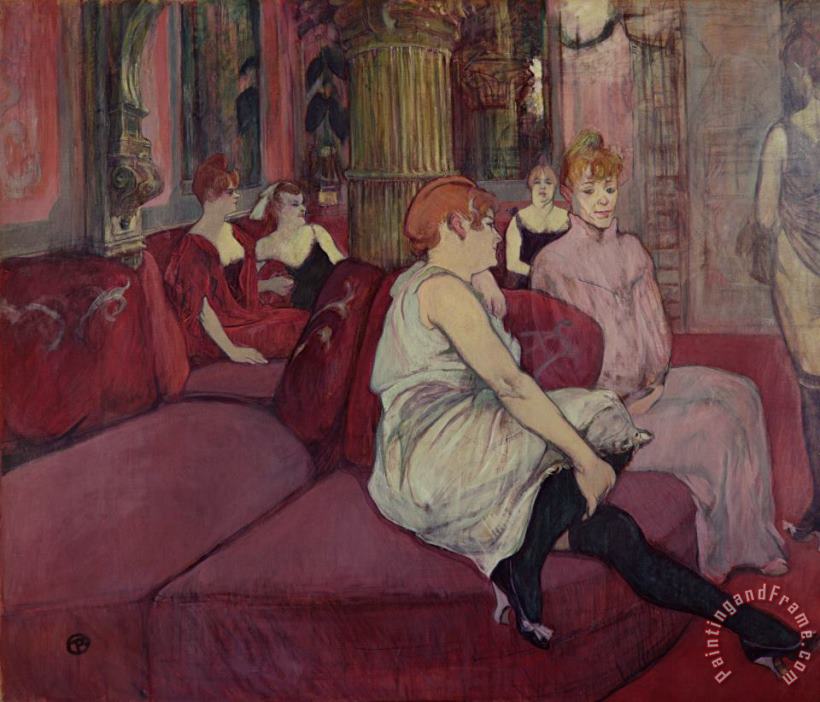 In the Salon at the Rue des Moulins painting - Henri de Toulouse-Lautrec In the Salon at the Rue des Moulins Art Print